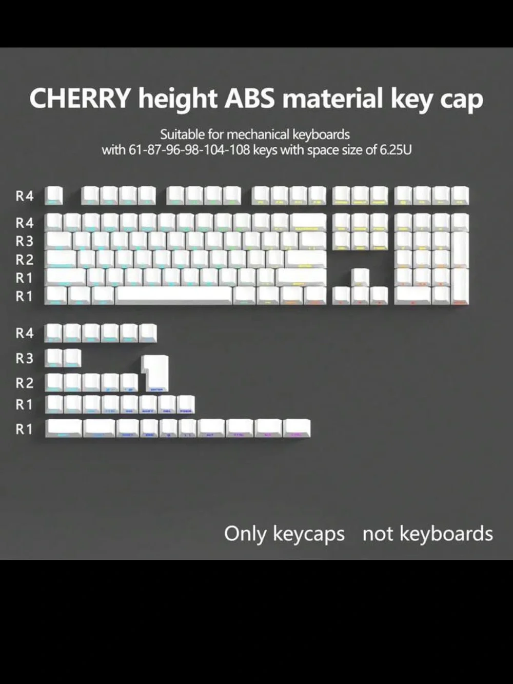 Jelly Crystal PBT Side Engraved Keycaps Mechanical Keyboard Semi Transparent